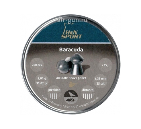 Пули пневматические H&N Baracuda 6,35 мм 2г. (150 шт.) по низким ценам в магазине Пневмач