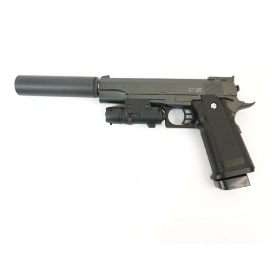 Пневматический пистолет спринговый Stalker SA5.1S+ имитация глушителя