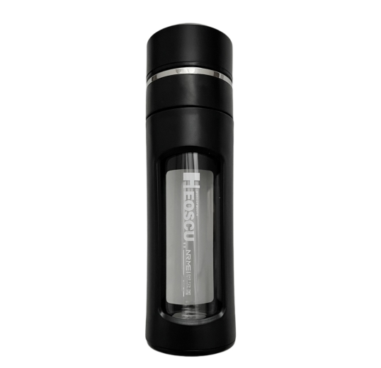 Термос RealArm 316 стеклянная колба 420мл, c индикацией тепла, чёрн.